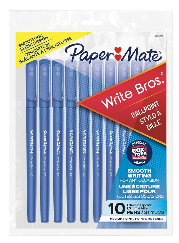 Paper Mate 9313499 Blue Medium Tip Write Brothers Stick Ballpoint Pens 10 Count - Image 2
